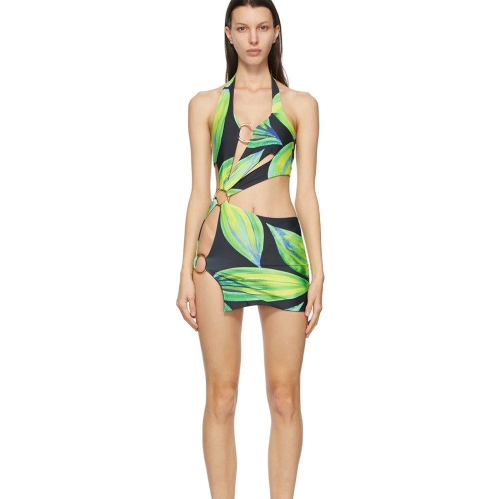 LOUISA BALLOU Blue and Green Sex Wax Dress in Equinox